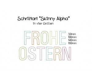 Stickserie - Skinny Alpha Fransenappli Schriftart